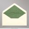 110x220 mm (DL) envelope marfim forrado + papel fancy verde